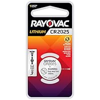 Rayovac CR2025 Battery, 3V Lithium Coin Cell CR2025 Batteries (1 Battery Count)