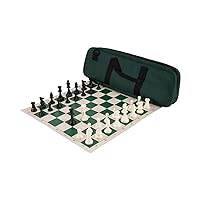 Deluxe Chess Set Combination - Triple Weighted - by US Chess Federation (Forest Green)