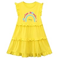 HOMAGIC2WE Toddler Girls Dress Kids Short Sleeve Casual Cotton Basic Tunic Shirt Playwear Dresses