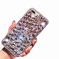 Case for Nokia 6.3 Full Crystal Diamond, 3D Handmade Luxury Sparkle Crystal Rhinestone Diamond Glitter Bling Clear TPU Silicone Case Cover for Nokia 6.3 (Pink/White)