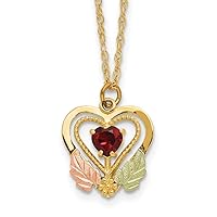10k With 12k Accents Black Hills Gold Garnet Love Heart Necklace 18 Inch Jewelry for Women