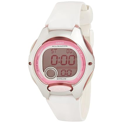 Casio Women's LW200-7AV Digital Watch with White Resin Strap