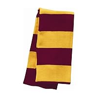 Sportsman - Rugby-Striped Knit Scarf - SP02 - One Size - Cardinal/ Gold
