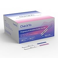 [50 Pack]CheckYo Ovulation & Pregnancy Test Strips Kit: 40 Ovulation Tests & 10 Pregnancy Tests Combo Fertility Test for Women(40LH+10HCG)-High Accuracy