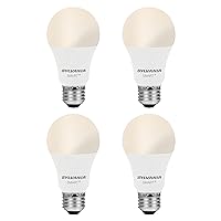 SYLVANIA Wifi LED Smart Light Bulb, 60W Equivalent Dimmable Soft White A19, Compatible with Alexa and Google Home Only - 4 Pack (75672)