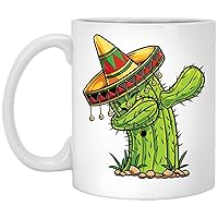 Dabbing Cactus Mexico Cinco De Mayo Dab Dance Sombrero Funny Coffee Mug - Great Gift Cup Idea Birthday Holiday Gifts For Family Friends - Cinco De Mayo Gifts 11oz
