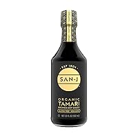 San-J - Organic Gluten Free Tamari Soy Sauce - Specially Brewed - Made with 100% Whole Soy - 20 oz. Bottle