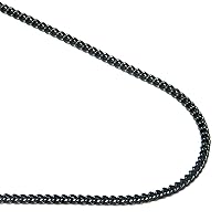 True Black Titanium 2MM Curb Link Necklace Chain