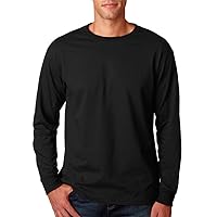 Men's long sleeve blended t-shirt. (Black) (X-Large)