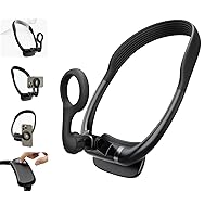 Magnetic Neck Phone Holder Hands-Free Cell Phone Mount, 360+180 Degree Rotation View Vlog Shooting Holder for iPhone 15 14 13 12 Plus Pro Max Seires and Magnetic Ring and Device, Black