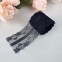 10 Yards 38mm Lace Ribbon Embroidered Lace Trim for Curtain Sewing Fabric DIY Hair Bows Wedding Party Crafts Decor (Color : Black, Size : 10 Yards)