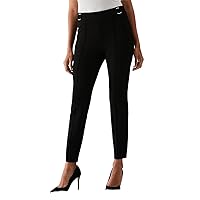 Rafaella Women's Petite Slim Ankle Pant With Hardware, Pull-on Waist With Slimming Panel, Stretch Fabric, Classic Fit