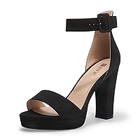 IDIFU Women's IN4 Sabrina Platform Chunky High Heels Ankle Strap Heeled Sandals Wedding Party Dress Shoes