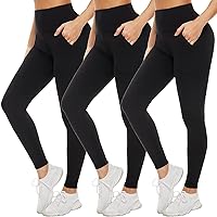 FULLSOFT 3 Pack High Waisted Leggings for Women Soft Tummy Control Yoga Pants for Workout Athletic Running Reg & Plus Size
