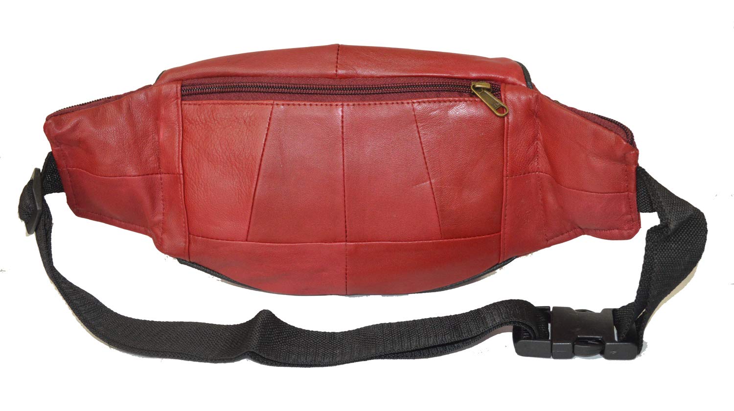 Leatherboss Genuine Leather Travel Fanny Pack Waist Belt Bag Pouch for men women, Cherry