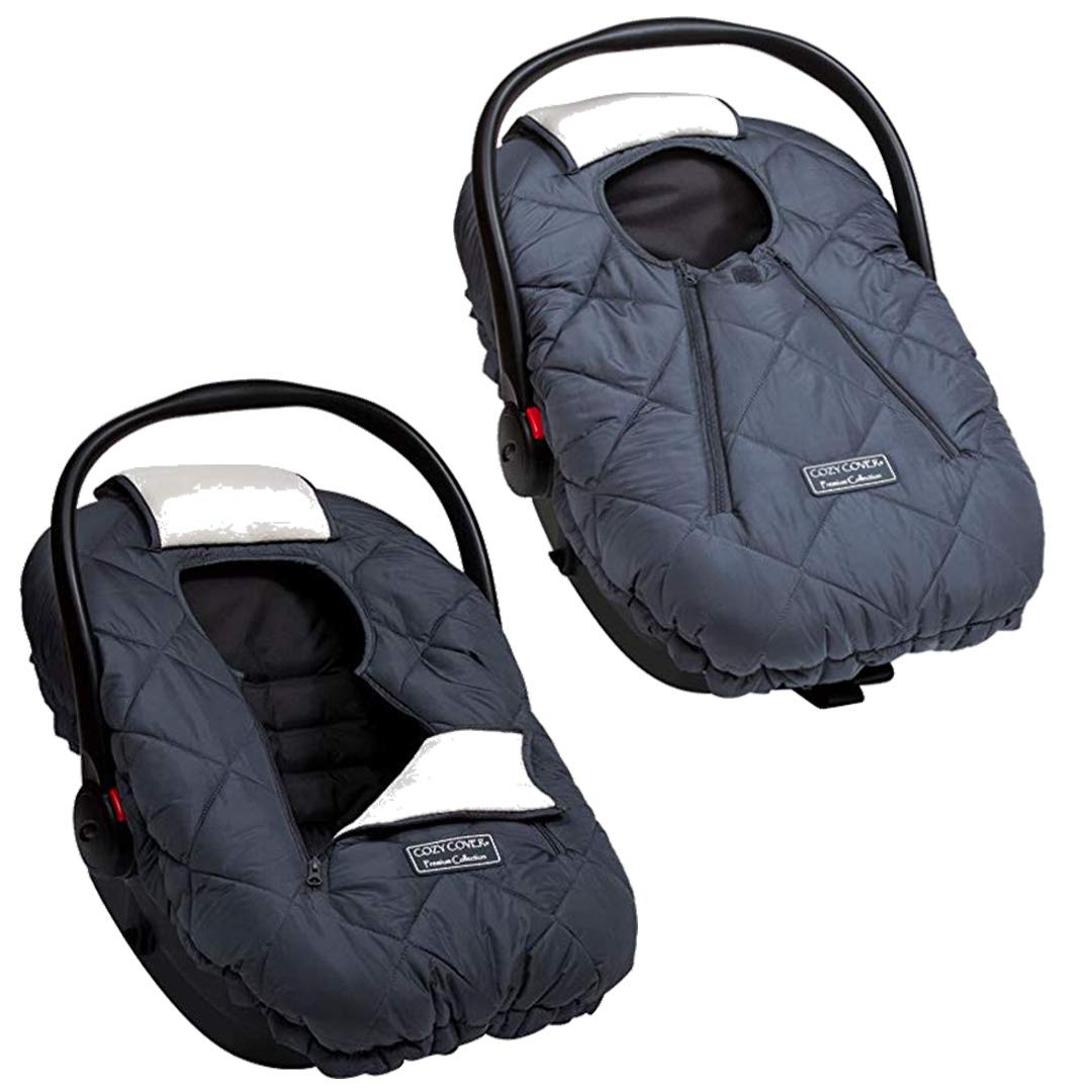 Cozy Cover Premium Infant Car Seat Cover (Charcoal) with Polar Fleece - The Industry Leading Infant Carrier Cover Trusted by Over 6 Million Moms for Keeping Your Baby Warm
