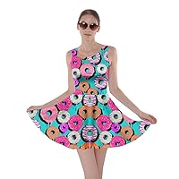 CowCow Womens Casual Swing Dresses Lollipop Candy Macaroon Cupcake Donut A-Line Skater Dress, XS-5XL