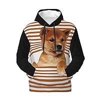 Funny Creative Puppy Men'S Fleece Hoodie Personalized Pullover And Sweatshirt