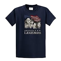 The Three Stooges Short Sleeve T-Shirt Rushmorons American Legends Mount Rushmore Morons 3 Curly Moe Larry Tee Shirt-navy-4xl