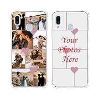 Custom Phone case for Samsung Galaxy A20, Soft TPU case with Bumpers Ultra Thin Photo case Personalized Multi-Picture Collage case Anti-Scratch Shockproof Phone Case,Clear