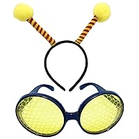 Honeybee Headbands With Antennae Cartoon Antennae Hair Hoop Glasses Accessories Party