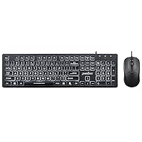 Perixx PERIBOARD-317 Backlit Keyboard with PERIMICE-209 Optical Mouse