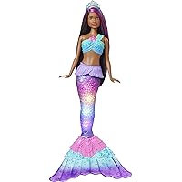 Dreamtopia Doll, Mermaid Toy with Water-Activated Light-Up Tail, Purple-Streaked Hair & 4 Colorful Light Shows