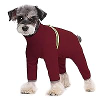 Dog Winter Coat, Polar Fleece Dog Pajamas for Small, Medium Dogs Walking Hiking Travel and Sleep, Doggie Winter Thermal 4-Legged Onesie Jumpsuit