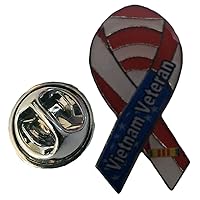Wholesale Pack of 50 Vietnam Veteran Awareness USA Ribbon Motorcycle Bike Hat Cap Lapel Pin