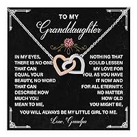 To My Granddaughter Necklace, Gift For Her Birthday, Graduation, Or Wedding present for granddaughter from grandpa, Interlocking Heart Jewelry For Best Granddaughter Ever With Heartfelt Message Card And Beautiful Box
