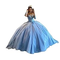 Mollybridal 2024 Scoop Neck Illusion Long Sleeve Ball Gown Crystal Quinceanera Homecoming Dresses Sweet 15 Cocktail