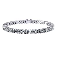 Simulated Diamond Tennis Bracelet, Pure Brilliance Zirconia, Sterling Silver 5.0ct, 7.50ct, 10ct, 17.50ct, 22ct