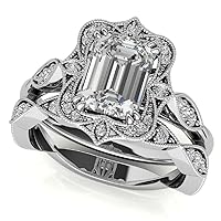 Moissanite Star Sterling Silver Genuine Moissanite Engagement Ring, Ethically, Authentically & Organically Sourced 3 CT Emerald Cut, Moissanite Diamond Wedding Ring, Promise Rings
