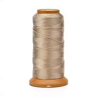 Pandahall 260m/284 Yards 1mm Polyester Cord Sewing Thread for Beading Craft Jewelry Making Sewing Clothes Bookbinding Repairing (Tan)