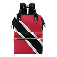 Trinidad and Tobago Flag Waterproof Mommy Bag Diaper Bag Backpack Multifunction Large Capacity Travel Bag
