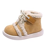 Boots for Girls Size 4 Boots Boys And Girls Flat Ankle Boots Lace Up High Top Toddler Girls Knee High Winter Boots