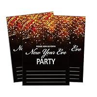 Brown New Year Invitation Card 28 Pcs Fill or Write In Blank Invites Printable Party Supplies