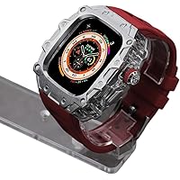 Rm Style Alloy Case Transparent Bezel Mod Kit，For Apple Watch Ultra 2 49mm，Rubber Watch Bands Accessories Men Metal PC Watch Cover，For IWatches Ultra 2 49mm Watch DIY