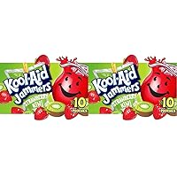 Kool-Aid Jammers Strawberry Kiwi Flavored Kids 0% Juice Drink (10 ct Box, 6 fl oz Pouches) (Pack of 2)