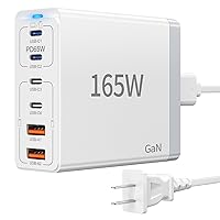 Charging Station 165W USB C Charger Block 6 Port PD Fast GaN Laptop Wall Plug 65W Type C Multi Power Adapter Hub Box Compatible with MacBook Pro/Air,iPad,iPhone,Pro Max,Pixel 7,S23 S22,S10