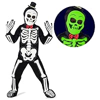 Morph Costumes - Glow In The Dark Skeleton Costume Kids - Boy Skeleton Costume Glow In The Dark - Kids Skeleton Costume