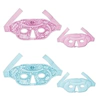boundle of Ice Face Eye Mask for Woman Man, Hot or Cold Gel Bead Ice Mask with Eye Holes & Soft Plush Backing, Ice Gel Freezer Eye Mask for Puffy Eyes, Redness, Headaches, Stress
