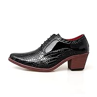 Heel Shoes Formal Leather Brown Men Loafers Dress Shoes Fashion Mens Casual Shoes (Color : Black 812, Shoe Size : 9.5(44))