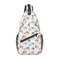 Cute Hedgehog Sling Bag For Women Men Crossbody Sling Backpack Daybackpack Shoulder Chest Bag For Hiking