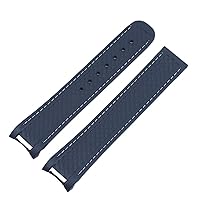 20mm Rubber Watch Band For Omega Strap Seamaster 300 AT150 Aqua Terra Ultra Light 8900 Steel Buckle Watchband Bracelets (Color : Grey White, Size : Silver Buckle)
