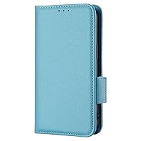 Case Compatible with Samsung Galaxy S24 Ultra,PU Leather Case & Standable Flip Case,Wallet Design with Card Slot Light Blue
