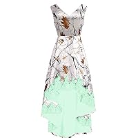 V Neck Camo and Lace Mother of The Bride Dresses Evening Prom Dress High Low