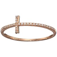 Amazon Collection 10k Gold Diamond Accent Sideways Cross Ring