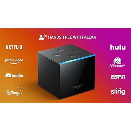 Fire TV Cube, Hands-free streaming device with Alexa, 4K Ultra HD, includes Alexa Voice Remote