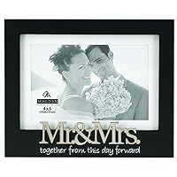 Malden International Designs Wedding Mr. and Mrs. Expression Picture Frame, 4x6, Black